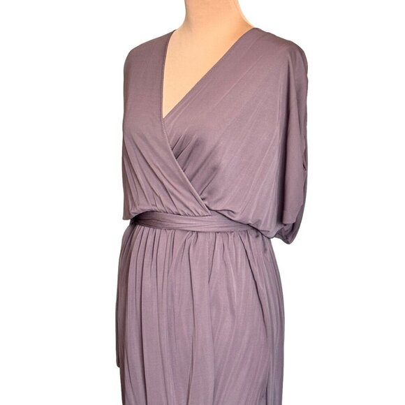 NWT COSTELLO TAGLIAPIETRA Wrap Dress Sz.6 Taupe Neutral Designer Career Drapey - Picture 4 of 14